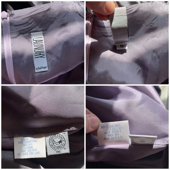 Vintage 90s Laundry by Shelli Segal Plum Satin Slip Gown Bias Cut Maxi Dress 8‎ - Picture 7 of 11